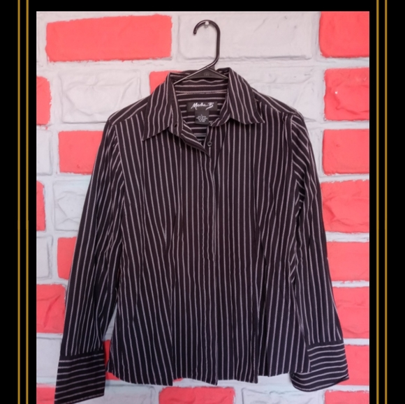 Martha B Women Long Sleeve Shirt w Down Buttons size L 🌙 - Picture 2 of 5